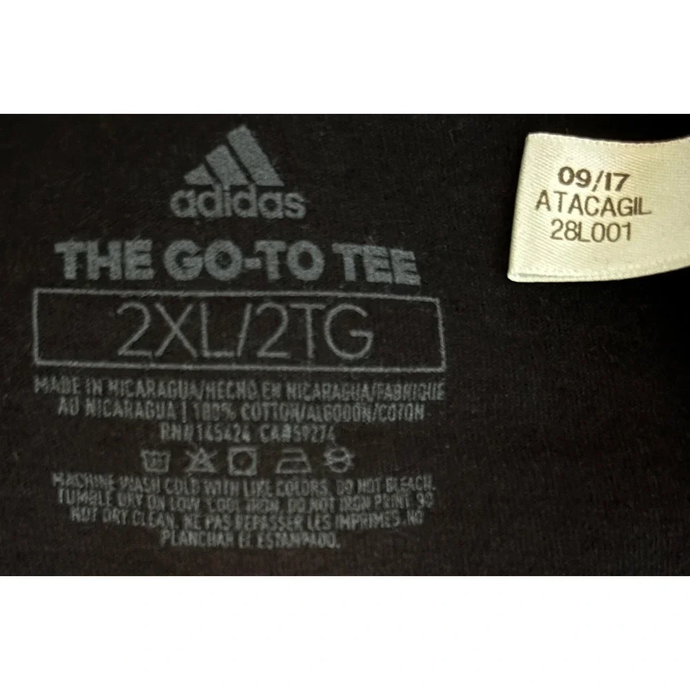 2017 Adidas T-Shirt Mens 2XL Black Excellent USA Gold Graphic The Go-To Tee